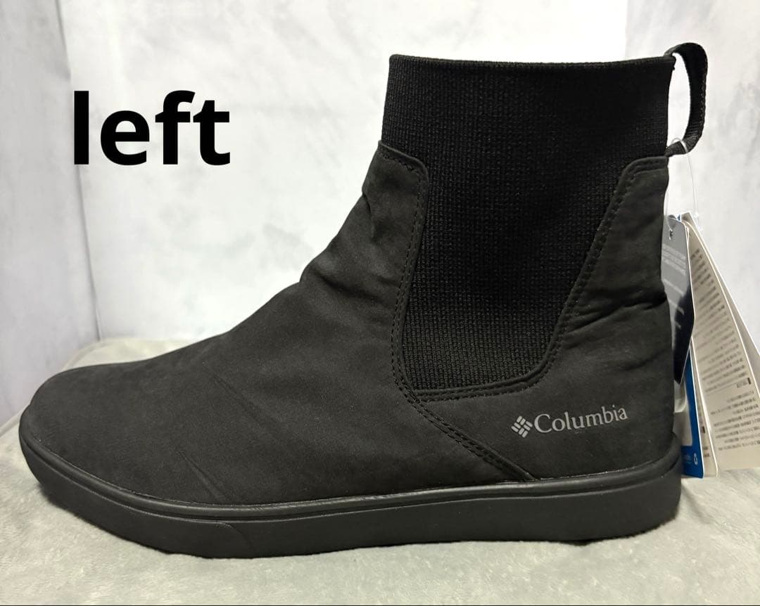 新品23コロンビアマイレージレインショートブーツレインブーツ防水靴ミドル丈黒