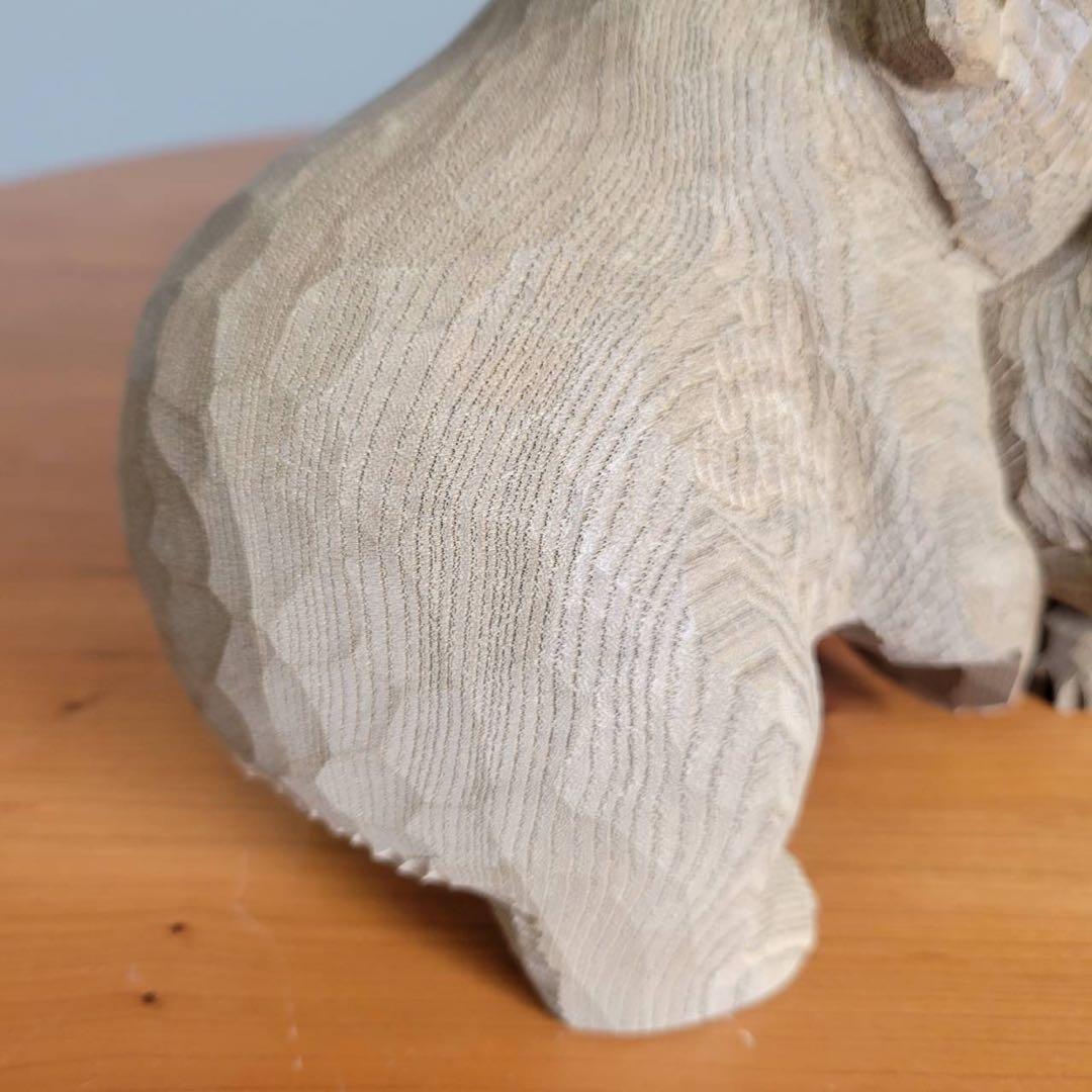 【匿名発送】木工品　熊　親子　置物　彫刻　芸術　アンティーク　縁起物