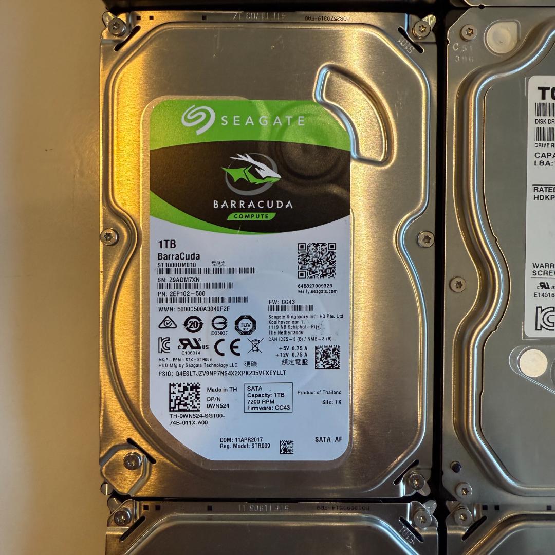 1TB HDD 11台セット WD, Toshiba,Seagate