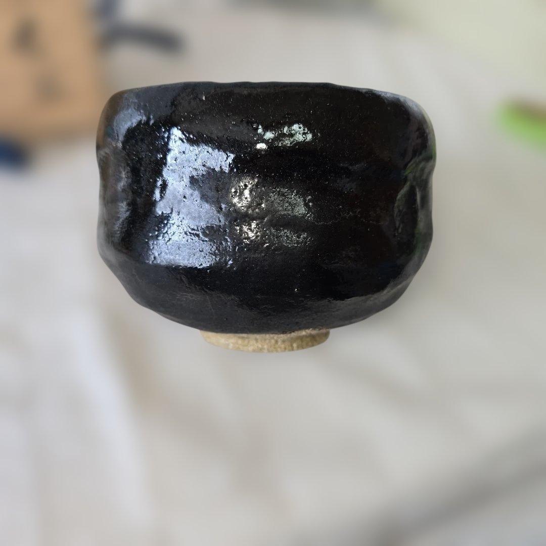 佐々木昭楽 作 黒楽茶碗 共箱付 茶道具 抹茶碗 京都 楽焼