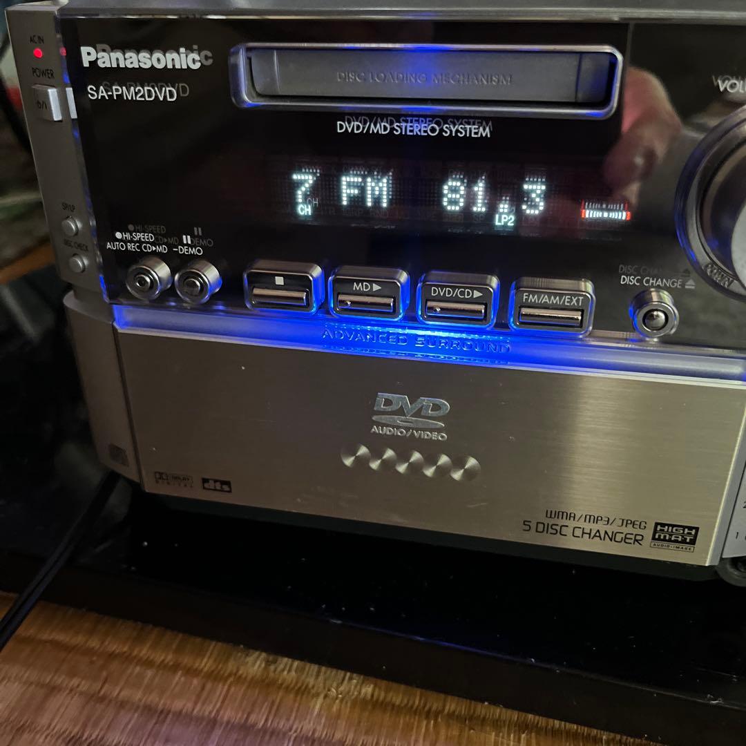 Panasonic SA-PM2DVD ミニコンポMD.5disc CD.DVD