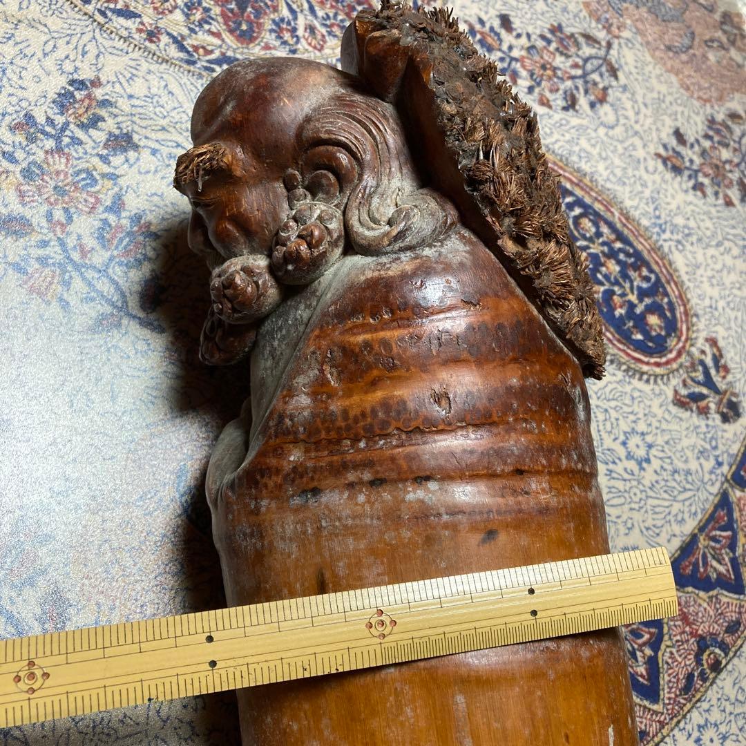 達磨　竹彫刻（H3）【kurokunn】