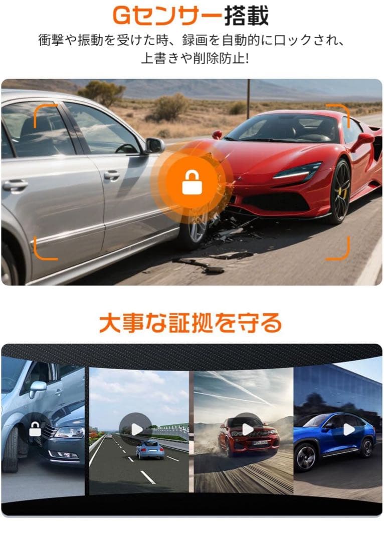 ドライブレコーダーミラー型4K高画质最新自在拡大ズーム機能 EU新基準統一法案