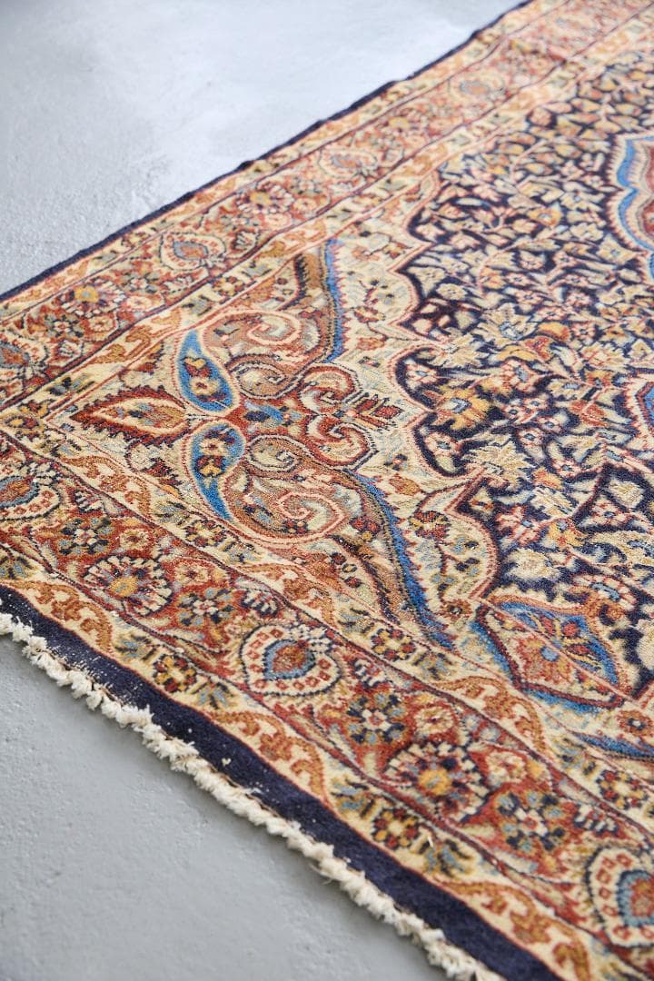 ヴィンテージラグ　ペルシャ絨毯　メダリオン（184×122cm）赤　青　ベージュ