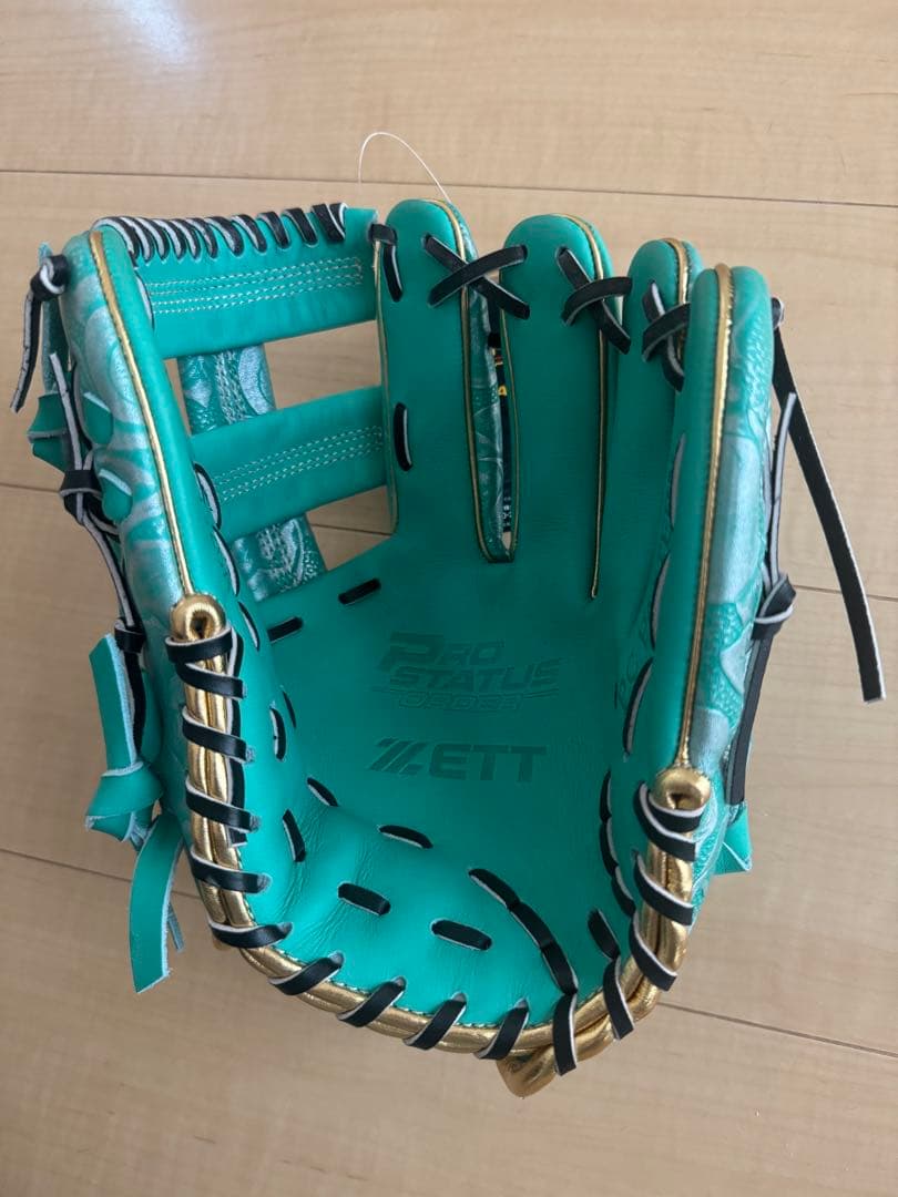 ZETT 軟式グローブ ターコイズ 花柄