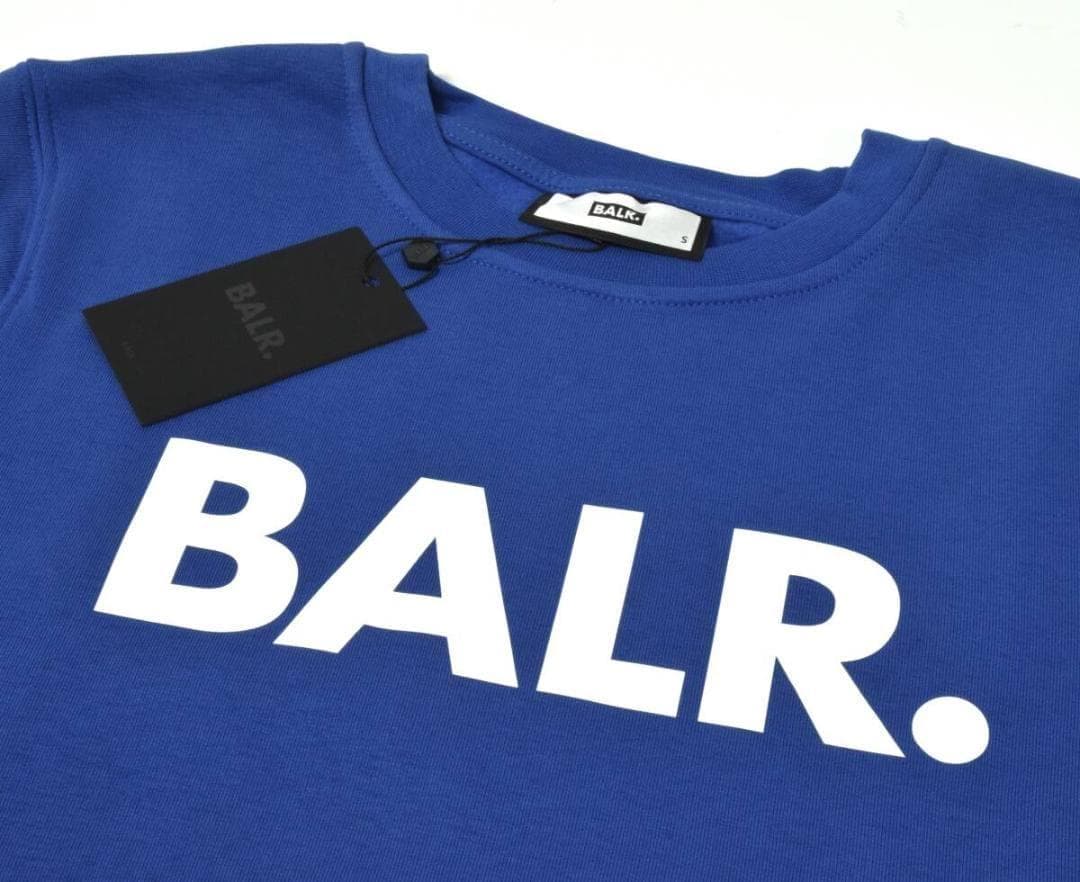 未使用3万 BALR. ボーラー スウェットトレーナー 裏起毛 S ブルー 秋冬