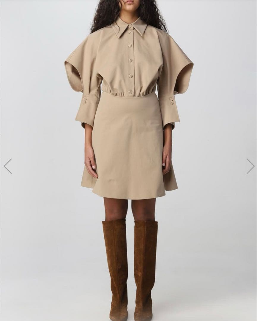 さばお○Maxmara (sportmax) シャツワンピース ベージュ