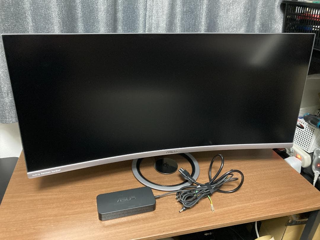 〇傷有り ASUS MX34VQ 34型湾曲ウルトラワイドモニター 中古品④