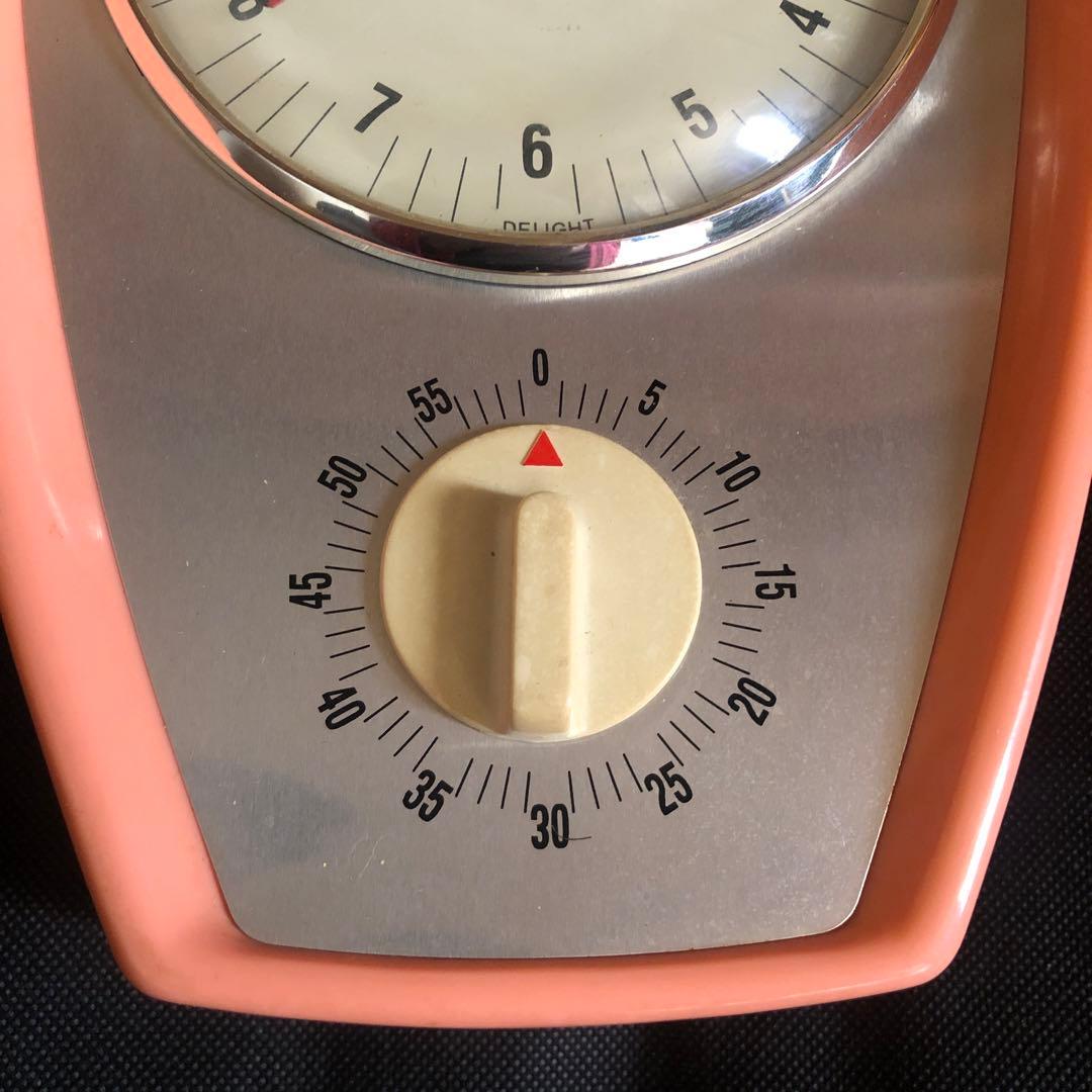 未使用　レトロ　時計　タイマー付　掛け時計　インテリア　アンティーク