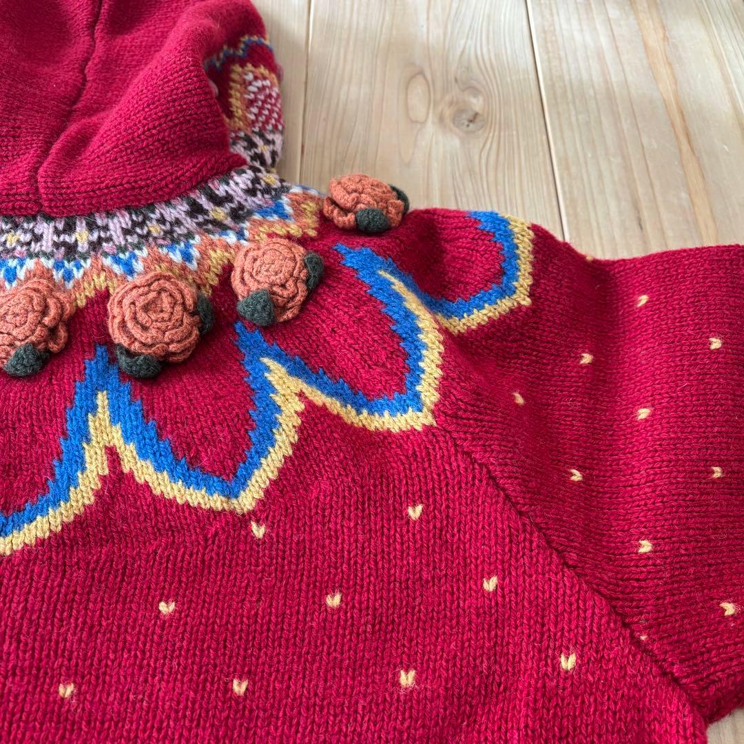 ス*ラ様 ★レア★古着PINK HOUSE ニット カーディガン フーディ立体バ