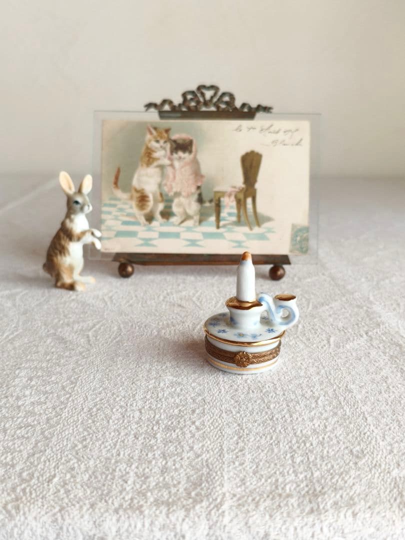 * vintage case ❀ 陶器製 キャンドル型の ジュエリーケース