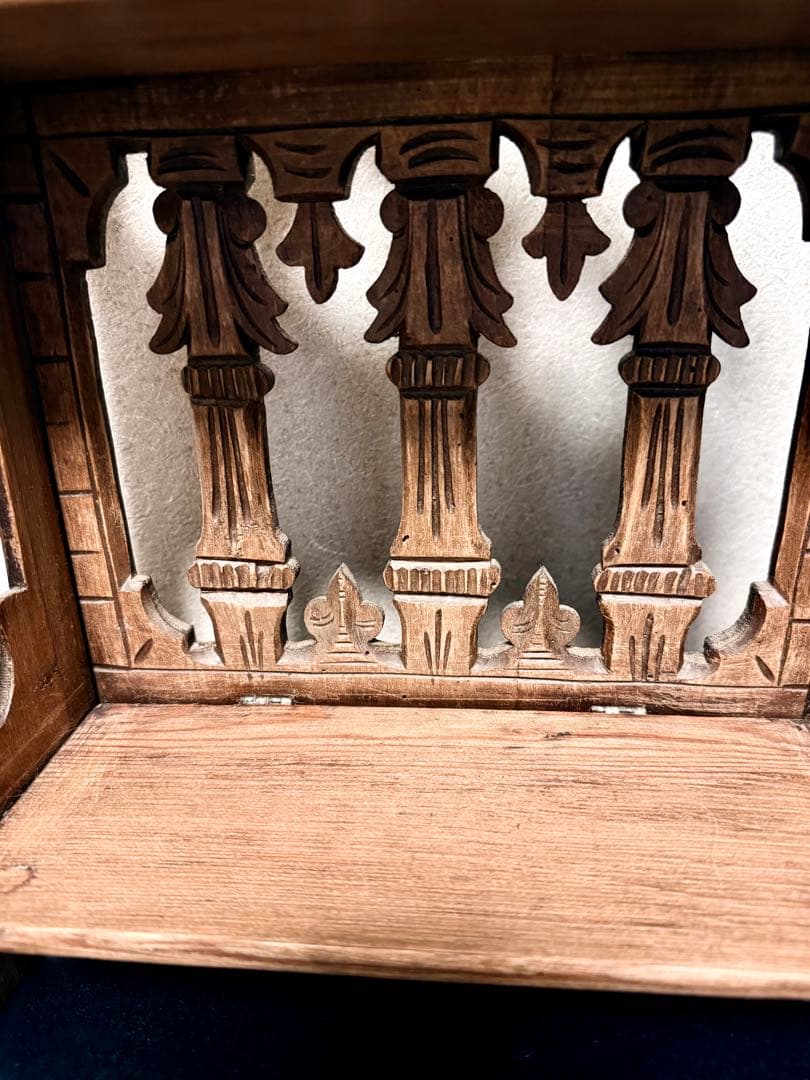 フランス　アンティーク　蚤の市　木棚　シェルフ　小棚　飾り棚