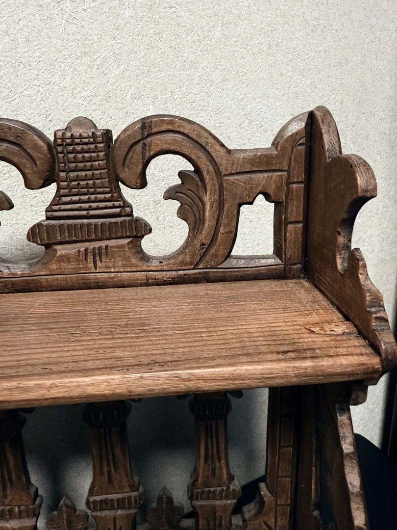 フランス　アンティーク　蚤の市　木棚　シェルフ　小棚　飾り棚