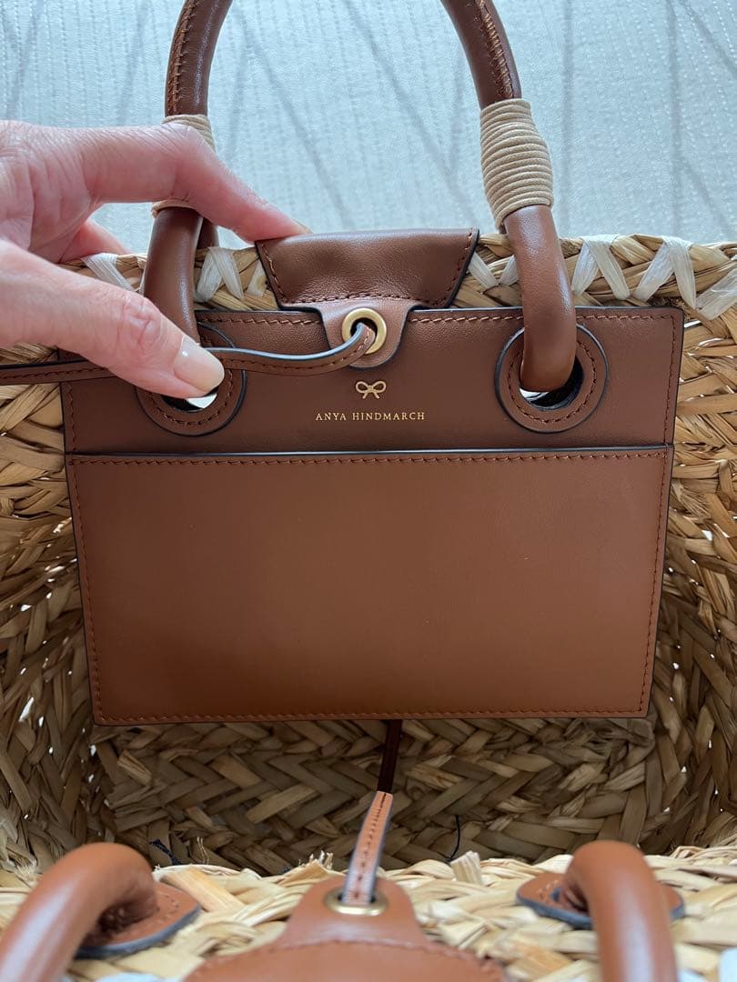 Anya Hindmarch かごバッグ ナチュラル