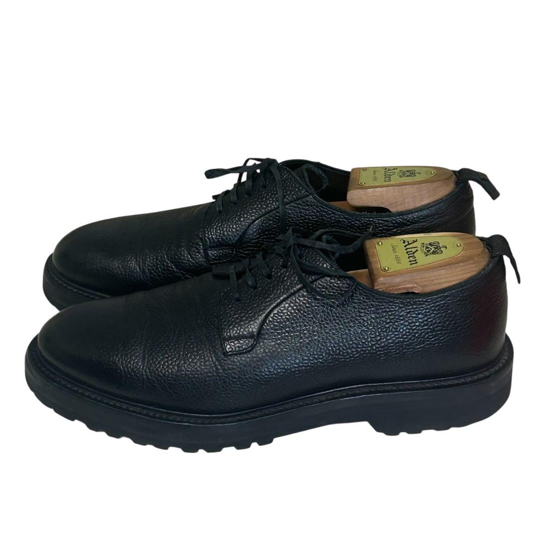 極美品 WH シボ革プレーントゥシューズ　ブラック ビブラムソール 26.5cm