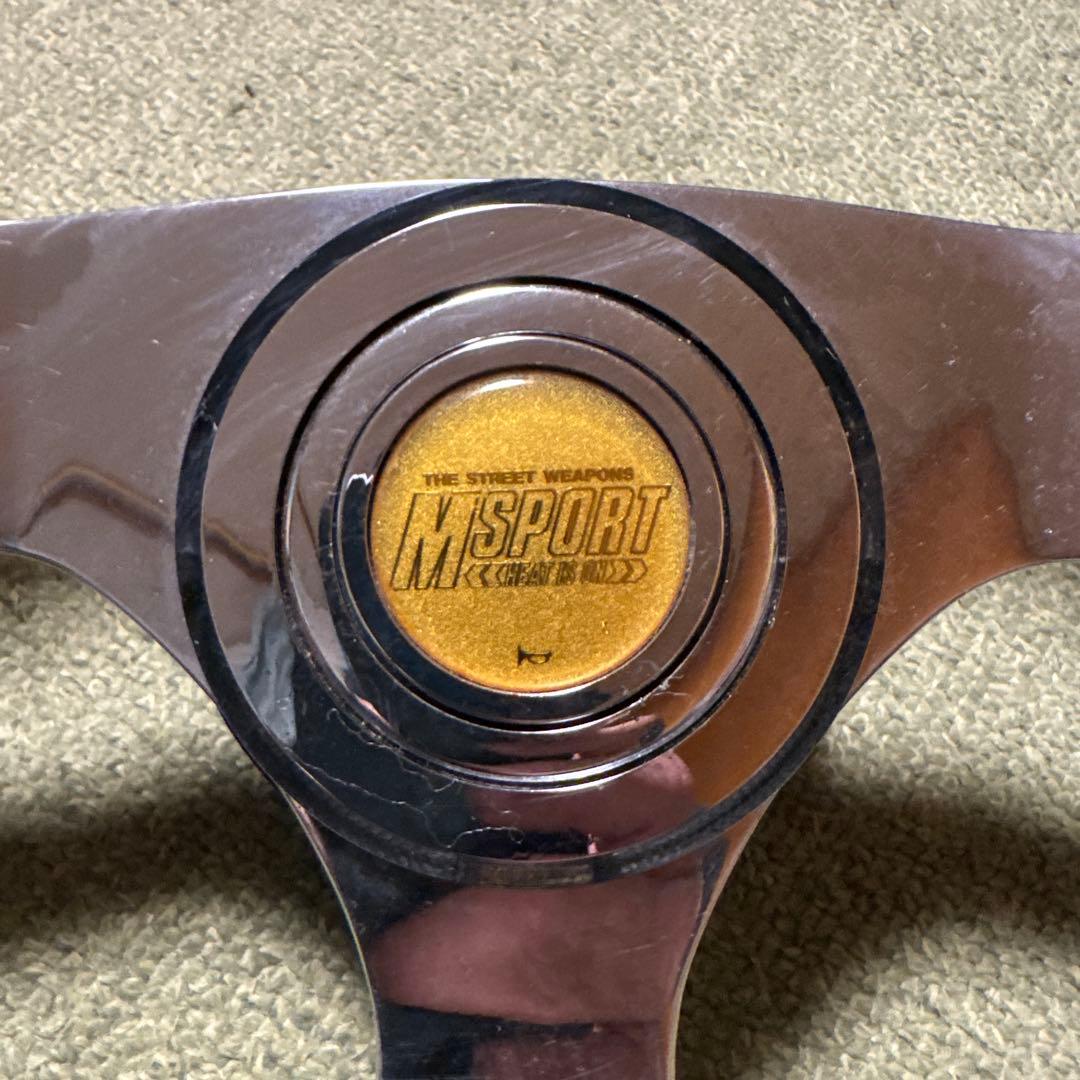 当時物　オートルックステアリング　不明ボス　Mスポホーンボタン付き