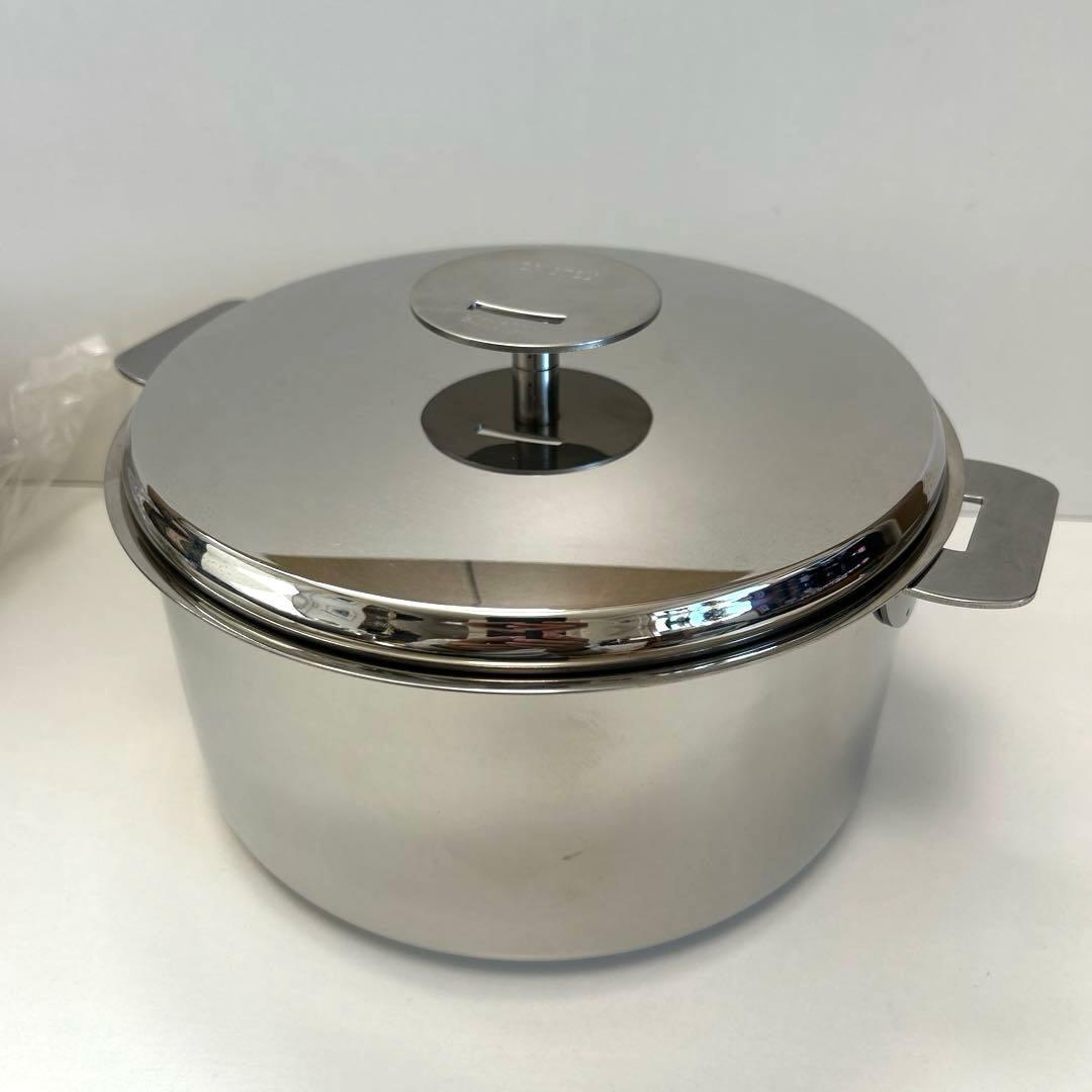 【未使用級】クリステル鍋20cm クッキングバスケット、プレート付き