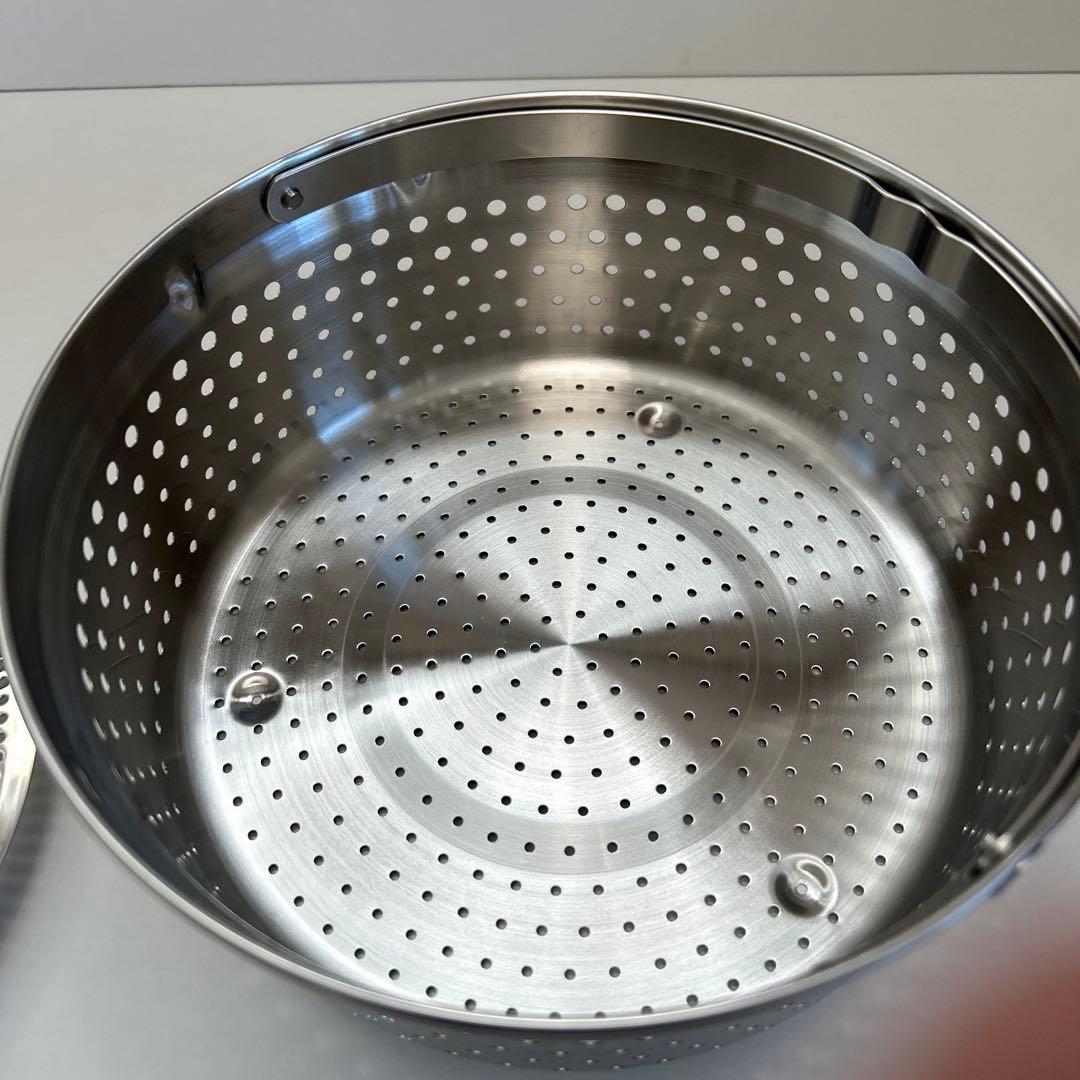 【未使用級】クリステル鍋20cm クッキングバスケット、プレート付き