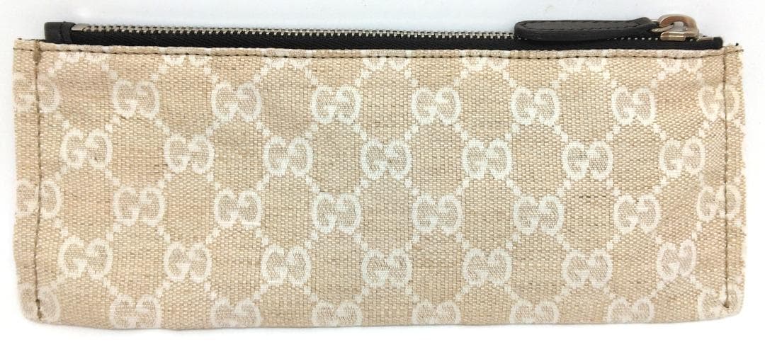 グッチミュゼオ ペンケース GGキャンバス ベージュ 中古美品！(58016)