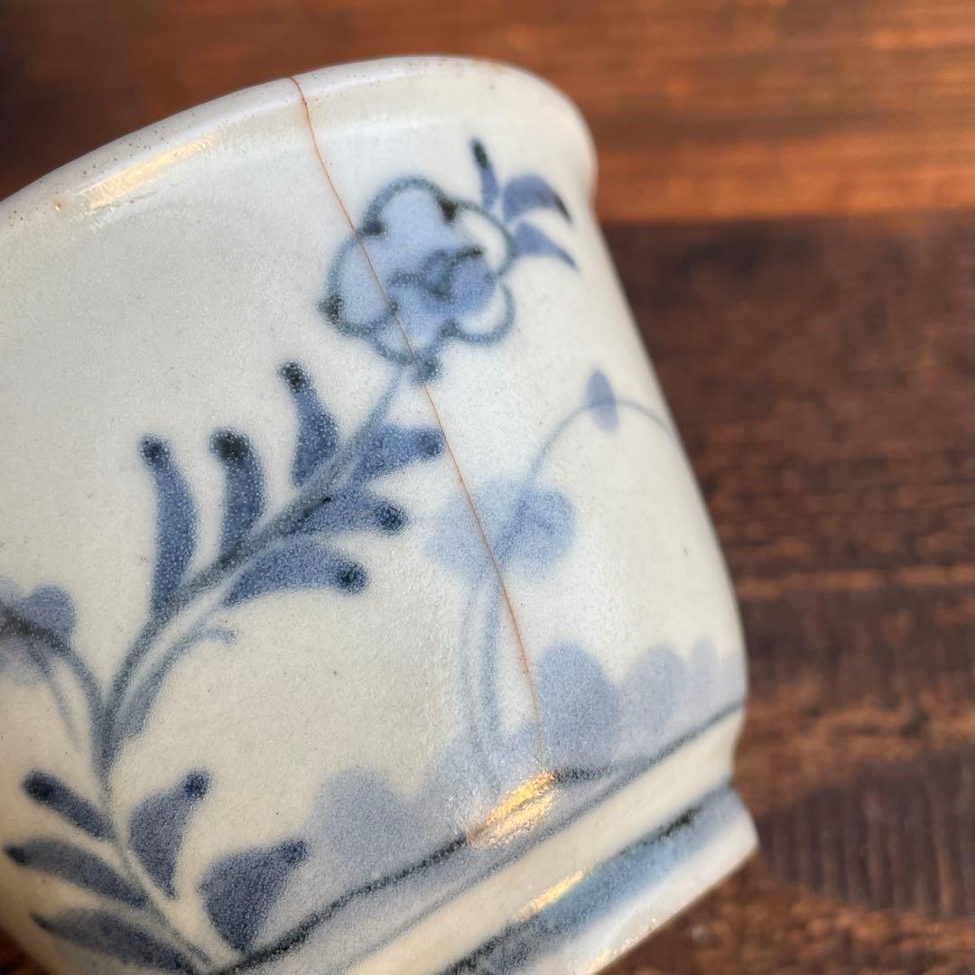 くらわんか猪口 蕎麦猪口 盃 肥前磁器 古伊万里 古波佐見焼 初期伊万里 骨董