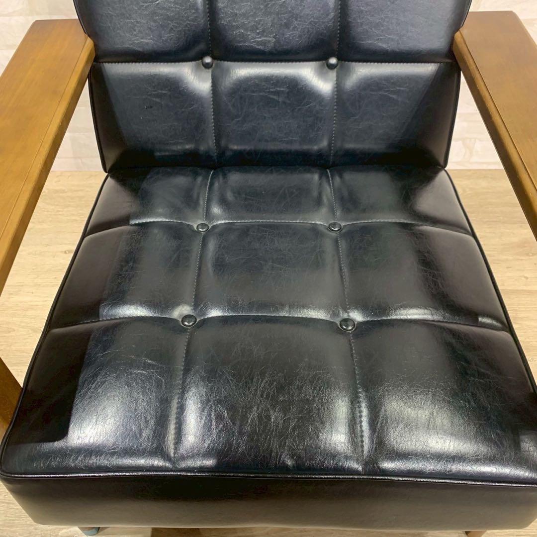 カリモク Kチェア レトロ ヴィンテージ 1シーター シングルソファ ソファ②