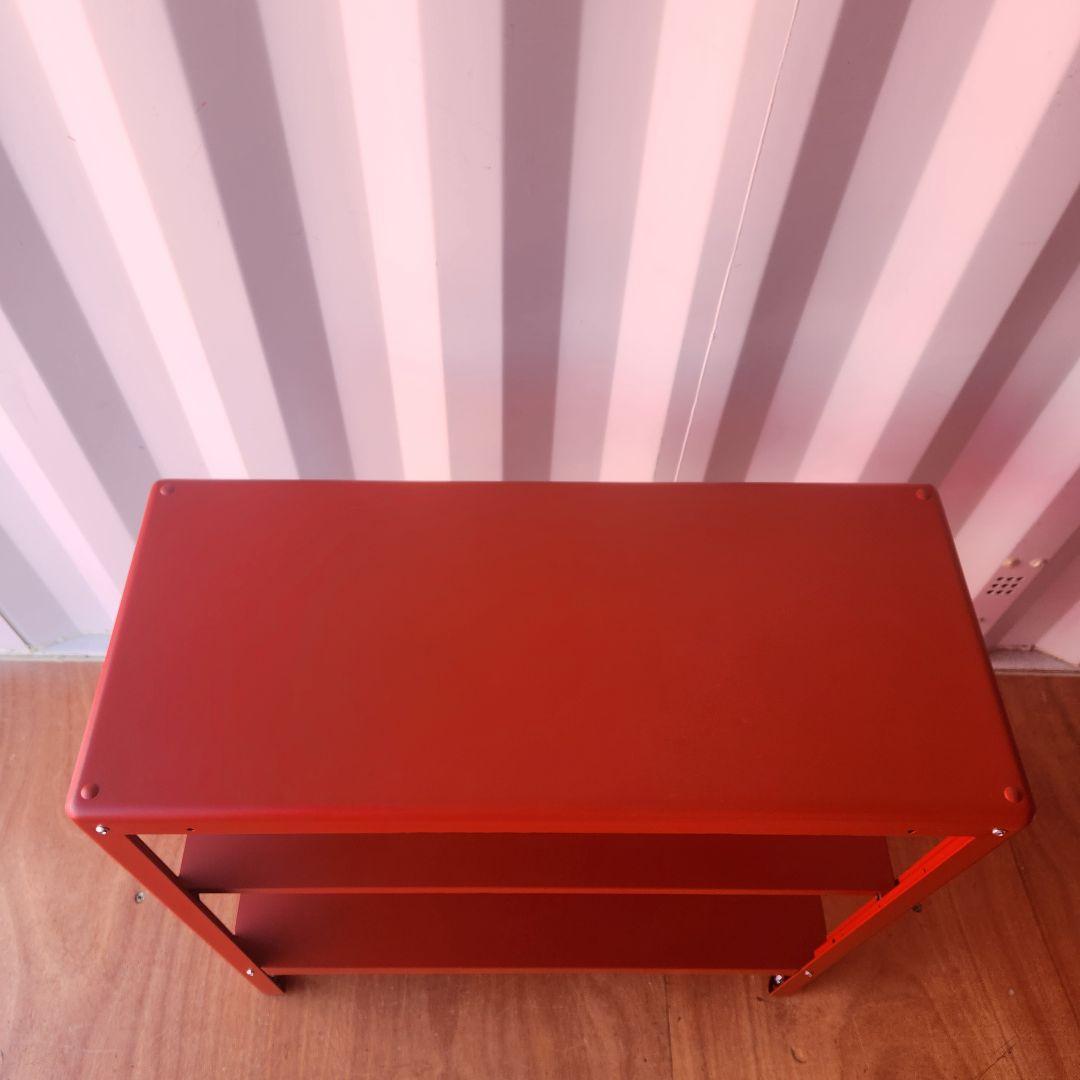 廃盤カラー ikea KOLBJÖRN 赤 スチール製 3段ラック シェルフ