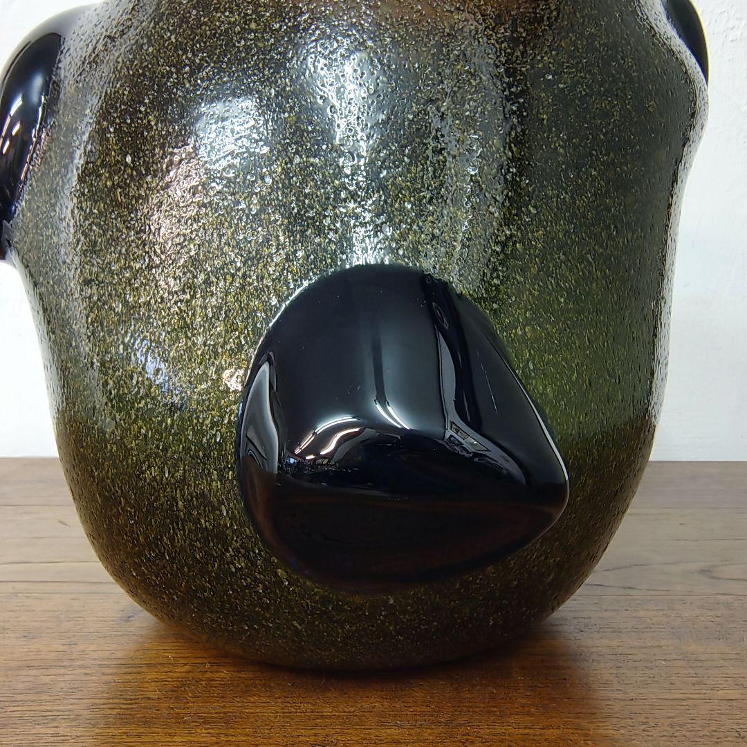 【稲嶺盛吉】泡ガラス 花器 ワインクーラー 大作