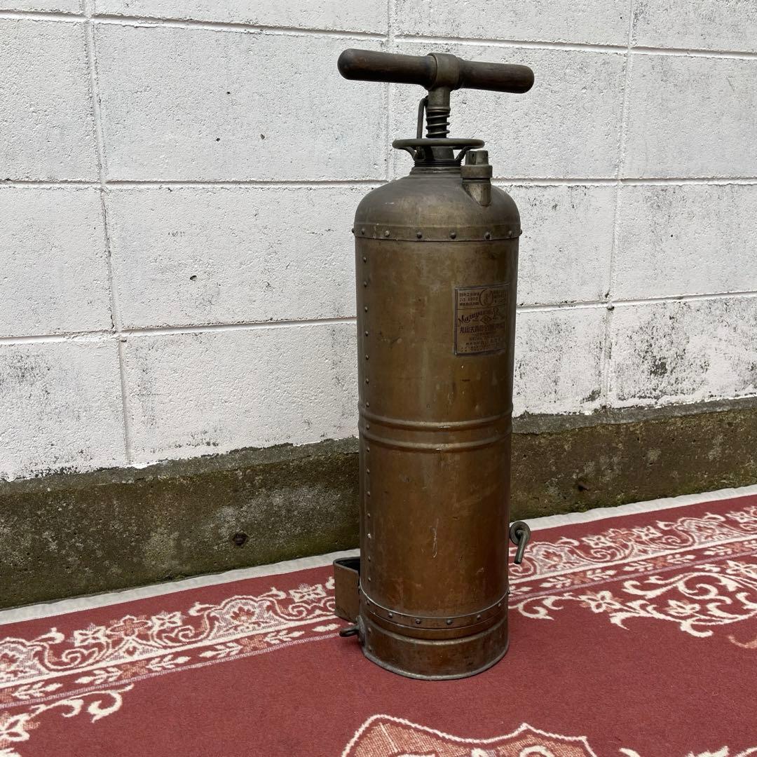 古道具アンティーク品◾️木製ウッドハンドル リベット留め 噴霧器 タンク