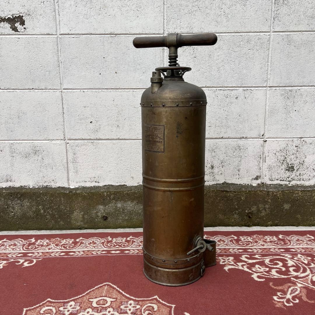 古道具アンティーク品◾️木製ウッドハンドル リベット留め 噴霧器 タンク