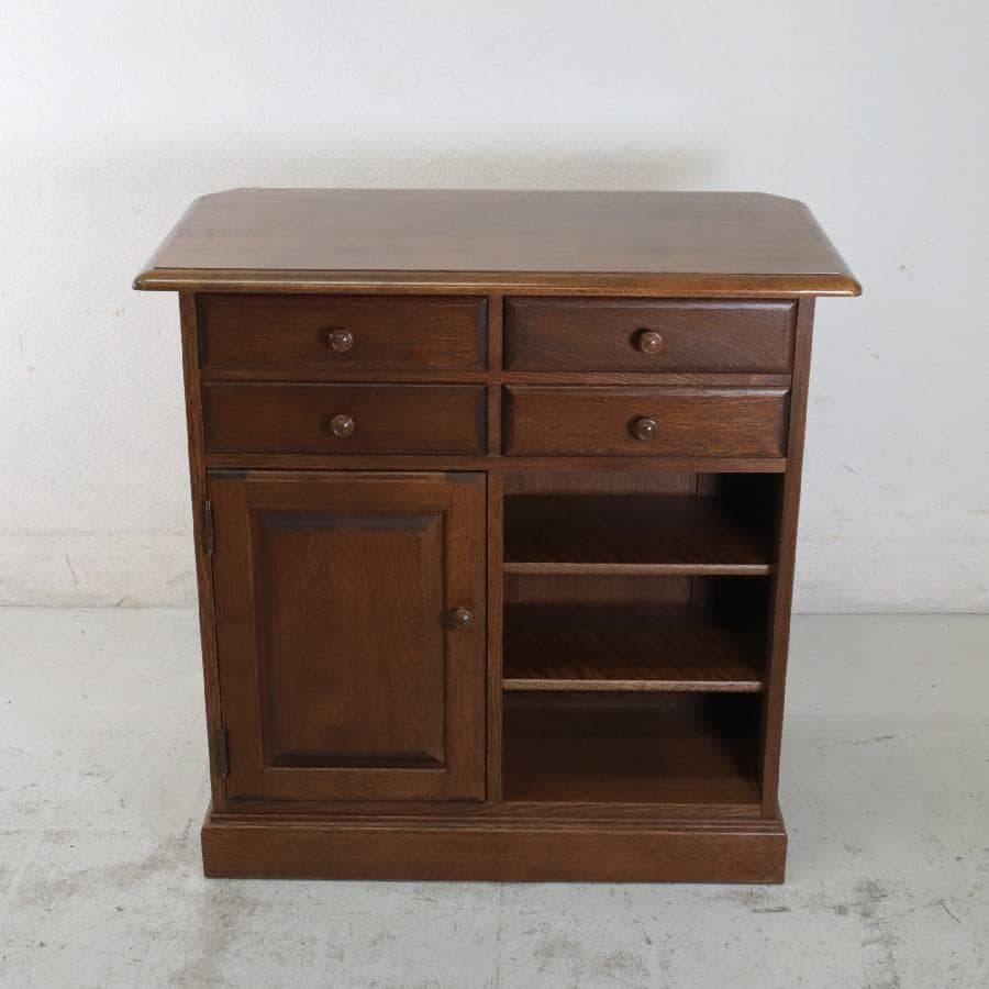 葉山ガーデン オーク材 収納付き カウンターテーブル 幅90cm ホームバー