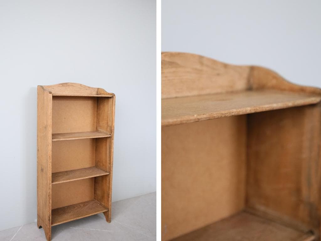 英国アンティーク木製ブックシェルフ/本棚/飾り棚/ラック/テーブル(88-110