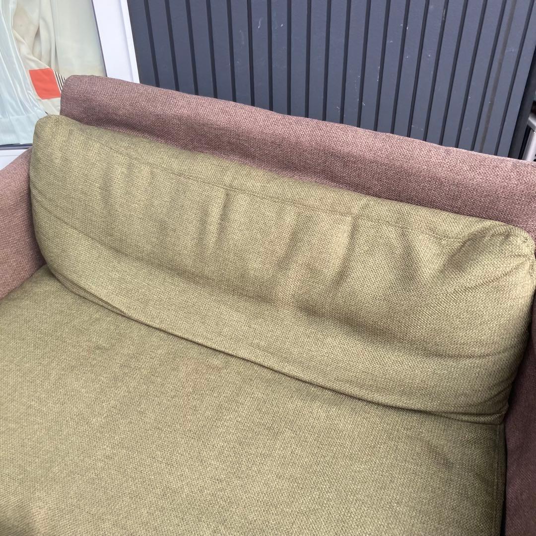 北欧レトロ 東谷 二人掛けソファー アームチェア モスグリーン ファブリック