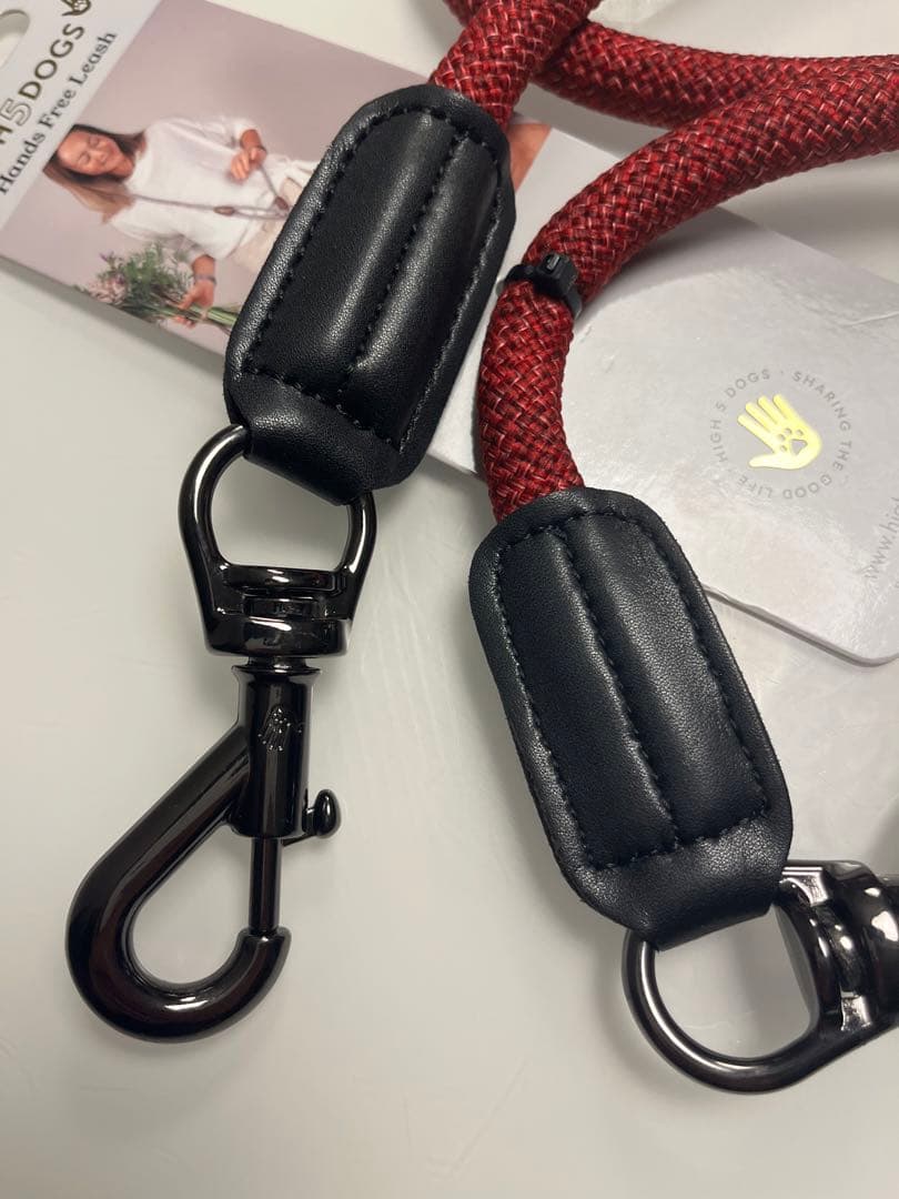 HIGH 5 DOGS ハンズフリーリーシュ　13㎜(Black Red)