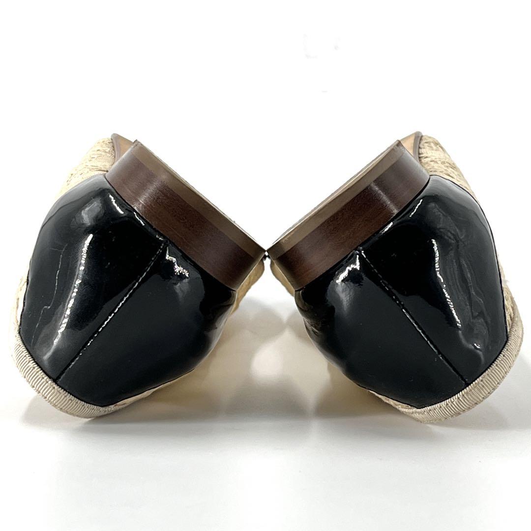 シャネル　パンプス　ココマーク　バレエシューズ　バイカラー　レース　35 1/2