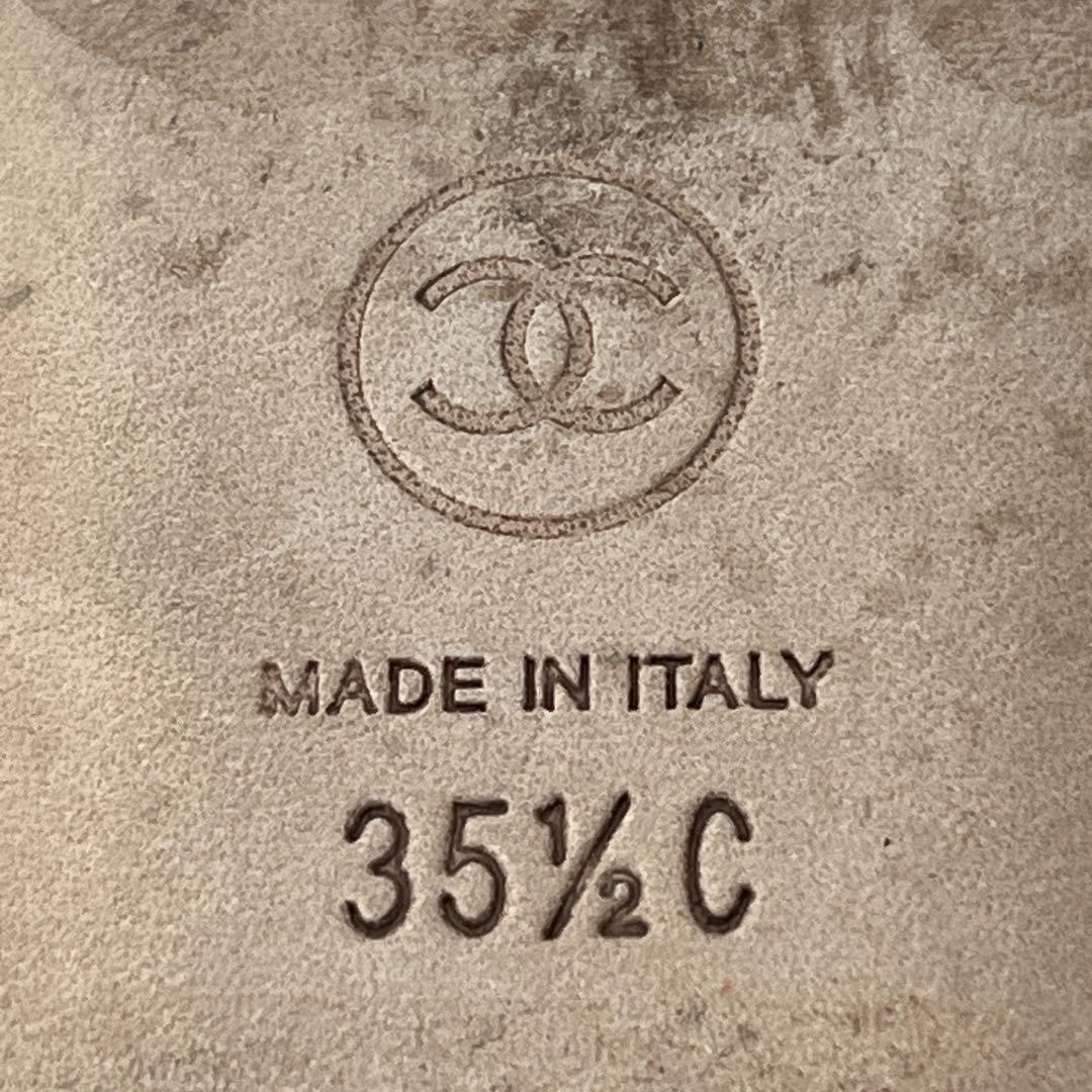 シャネル　パンプス　ココマーク　バレエシューズ　バイカラー　レース　35 1/2