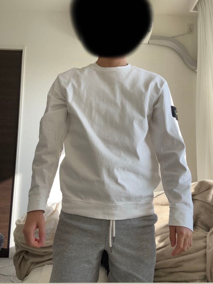 Stone  ホワイト 長袖トレーナー