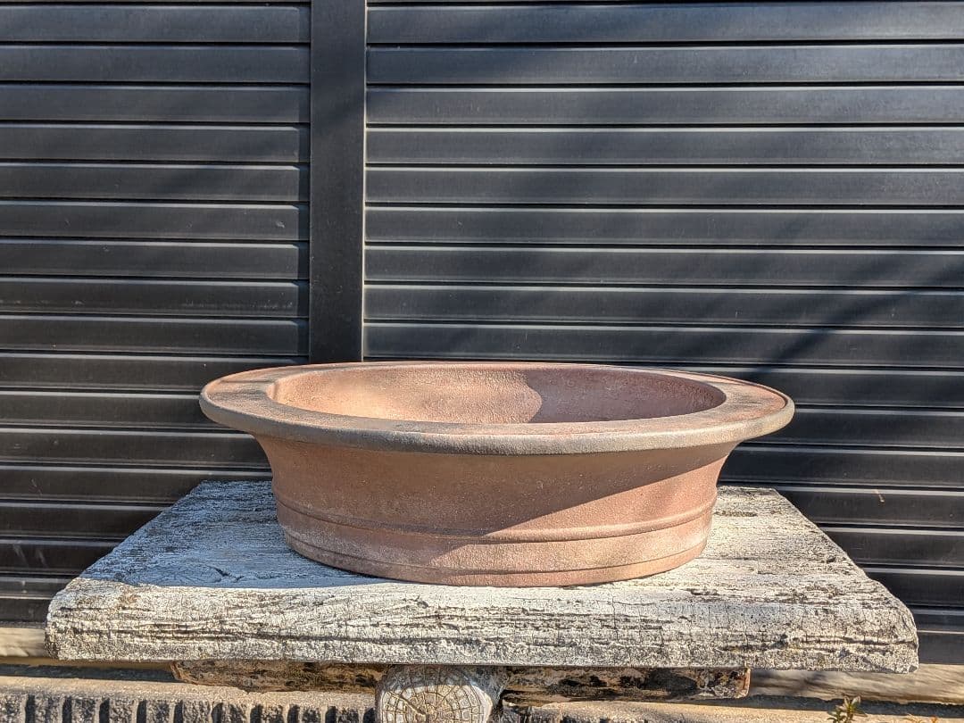 盆栽鉢 喜仙造　外縁胴紐楕円形