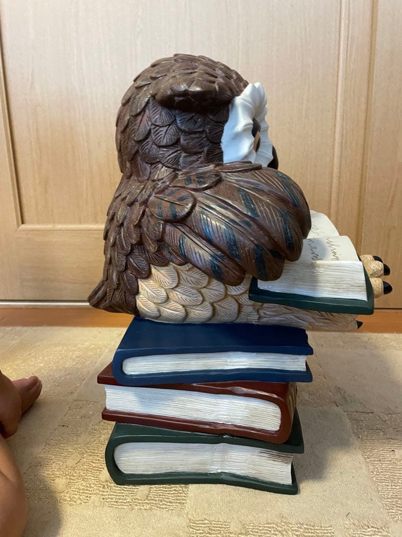 bigサイズ フィギュリン 読書フクロウ