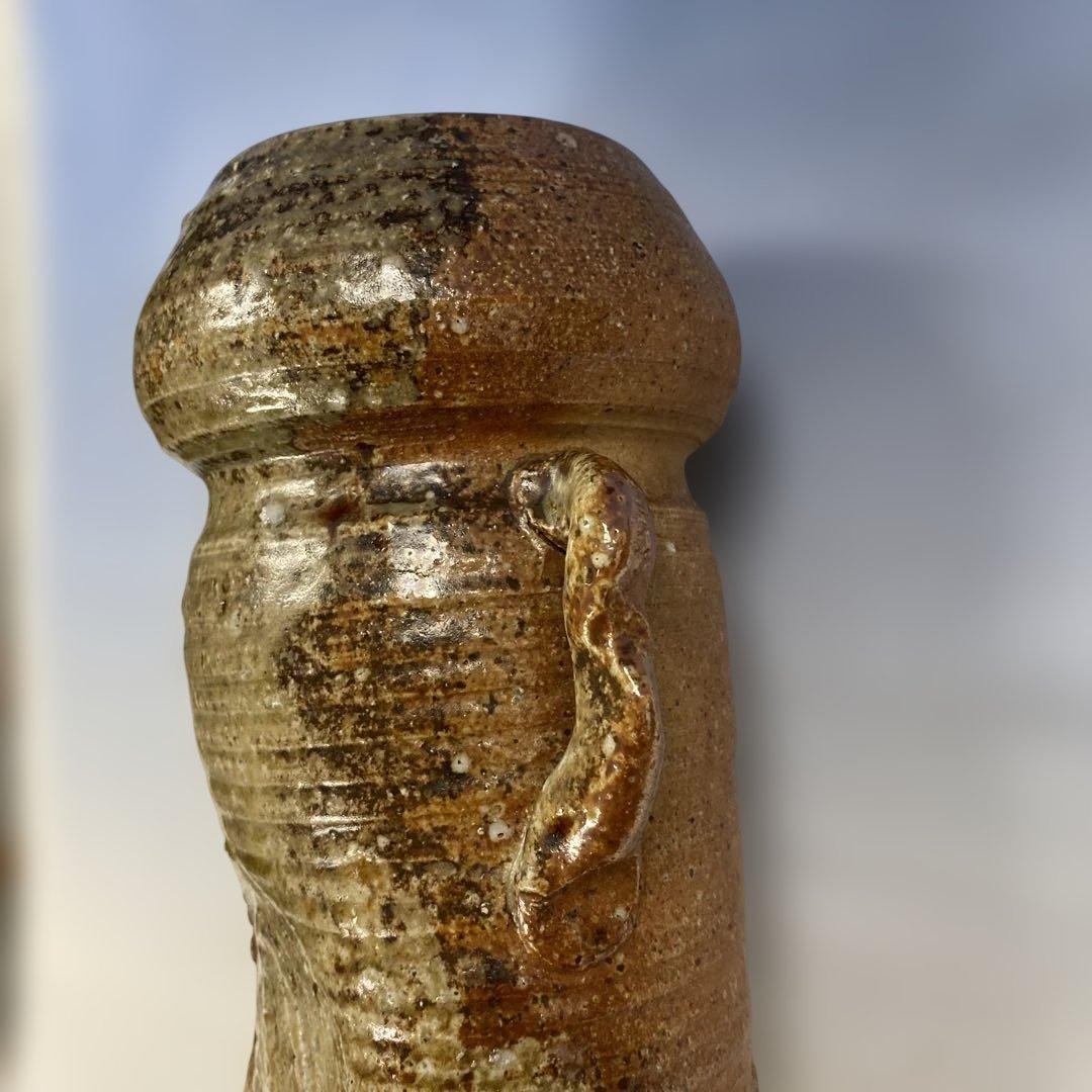 志賀楽焼　花入　共箱　宗陶窯