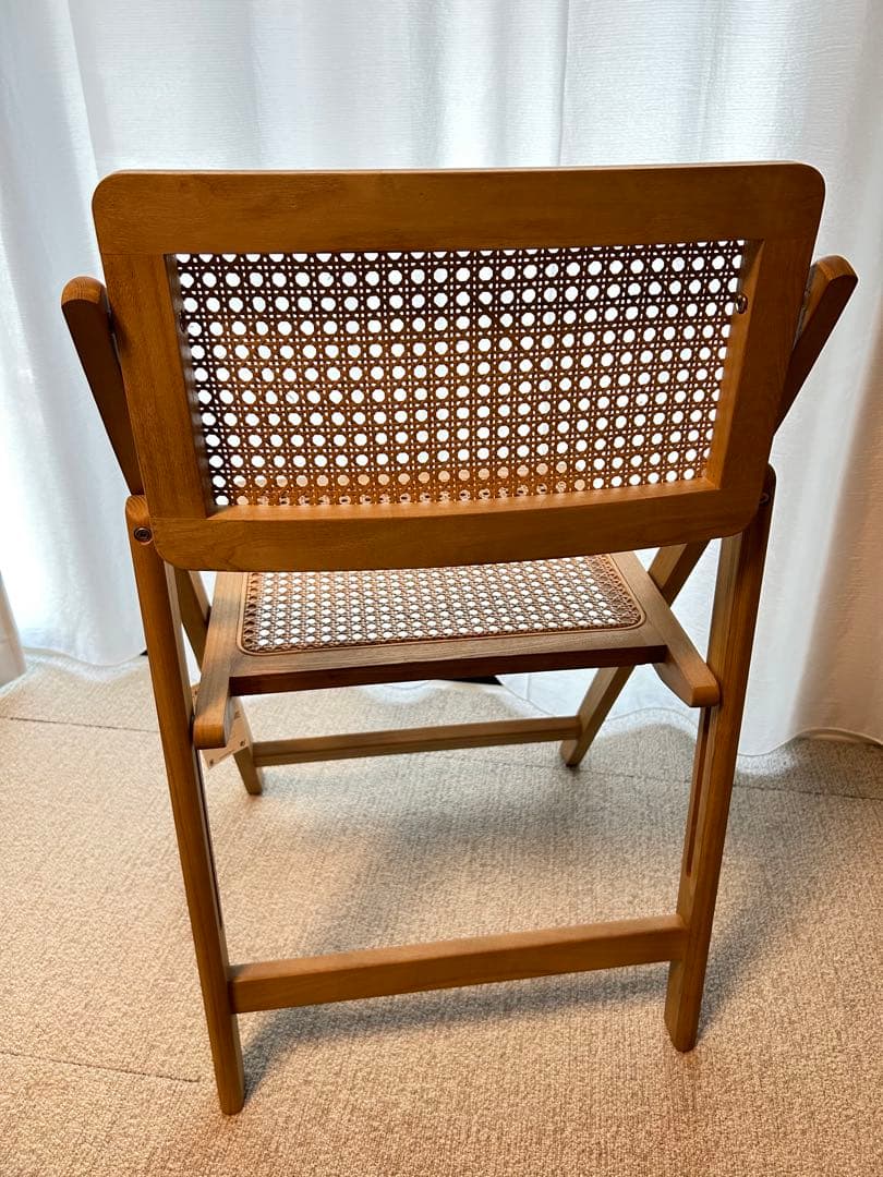 ZARA  ラタン&ウッド ラタンチェア　折りたたみ椅子　　一脚