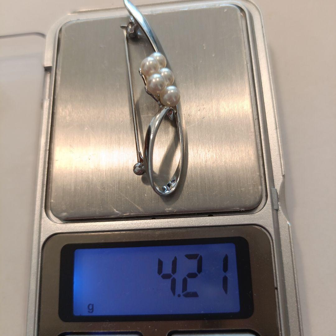 ミキモト　パール　ブローチ ベビーパール　大振り　SV
