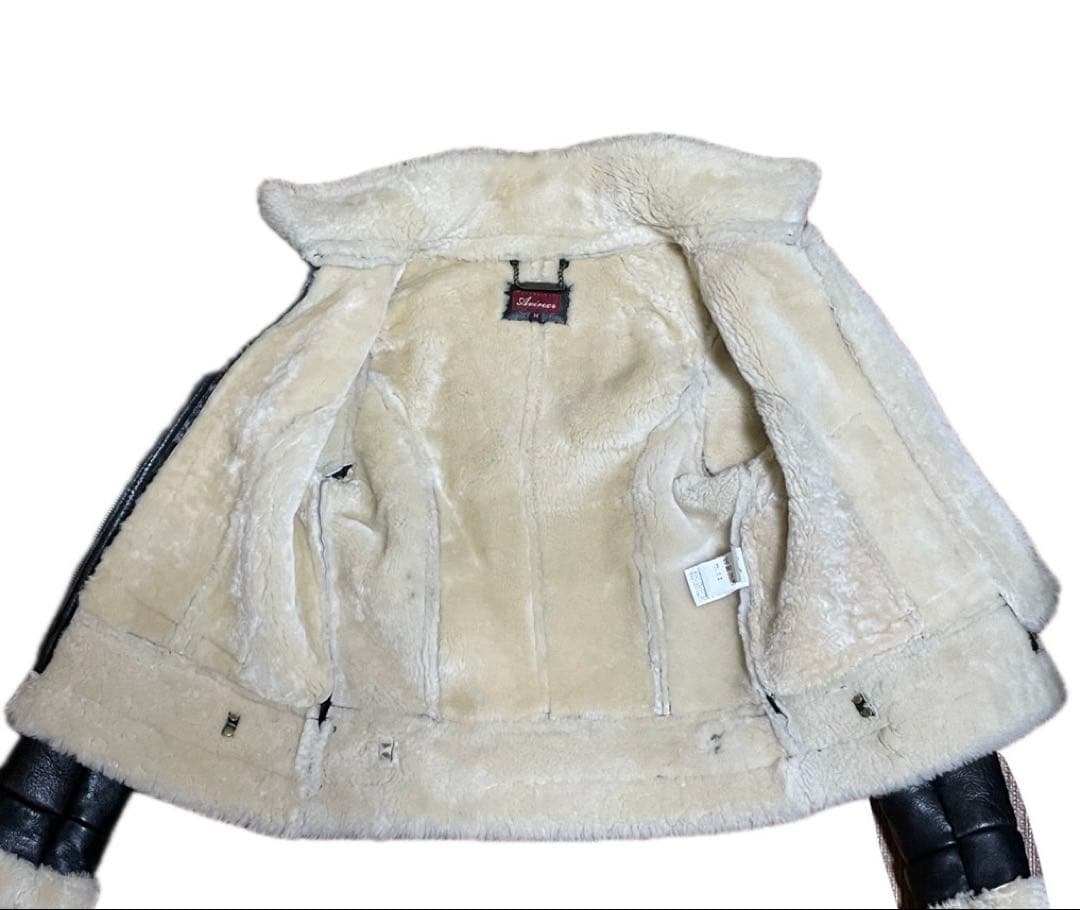 AVIREX ムートンジャケット レザージャケット ボア ラムレザー 羊革
