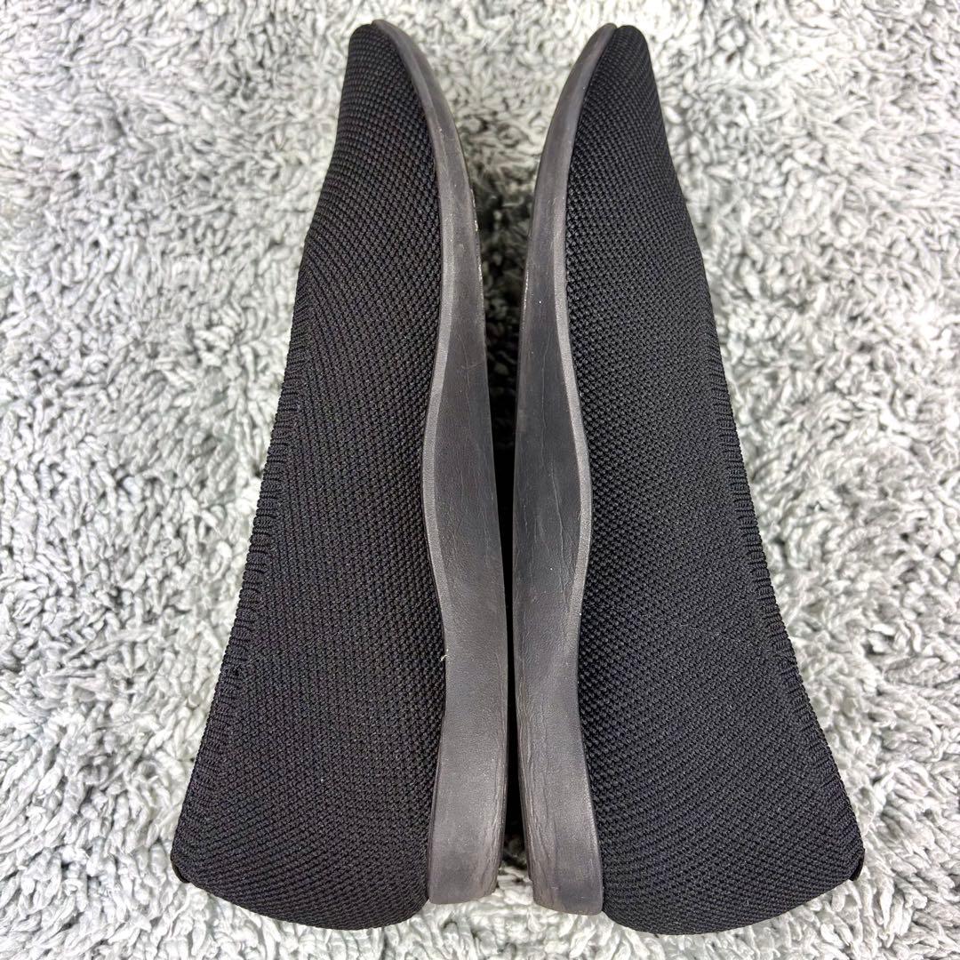 未使用級 VIVAIA ブラック ポインテッドトゥ フラットシューズ 24.5