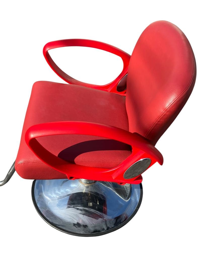 美容室用 セット椅子 スタイリングチェア 油圧昇降式 店舗什器 赤色 レッド