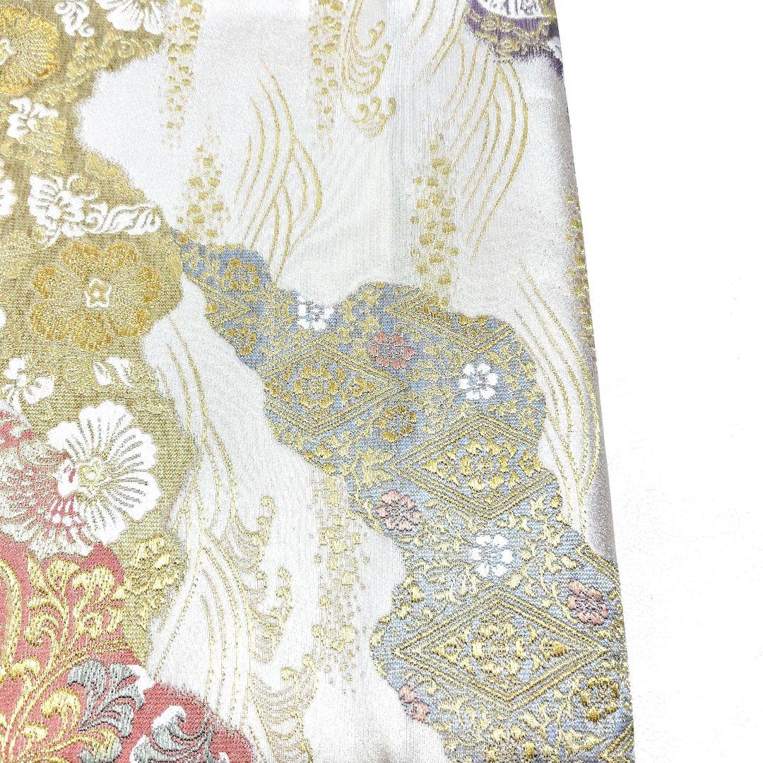 専用帯5771 4803 二点セット●高級 正絹 六通 袋帯 華文 花文 七宝