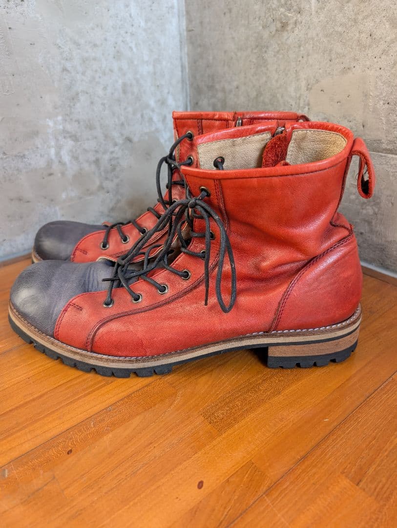 日本製 glamb Anarchy boots 赤