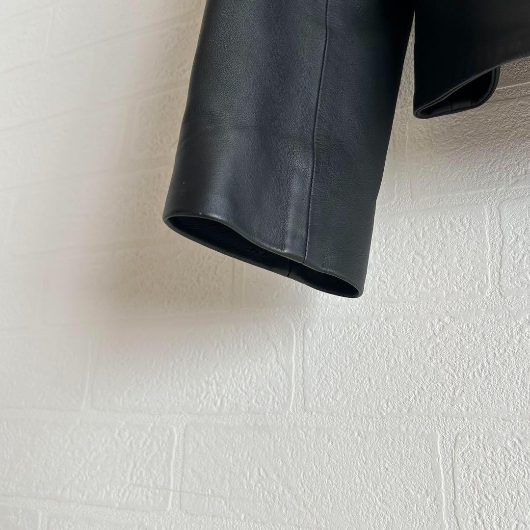 Theory SOFT LEATHER ZIP UP JKT ブラック　P