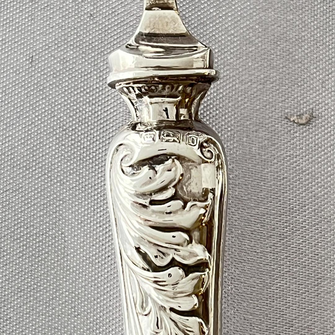 【英国】【純銀ハンドル】プレザーブスプーン / ピクルスフォーク /バターナイフ