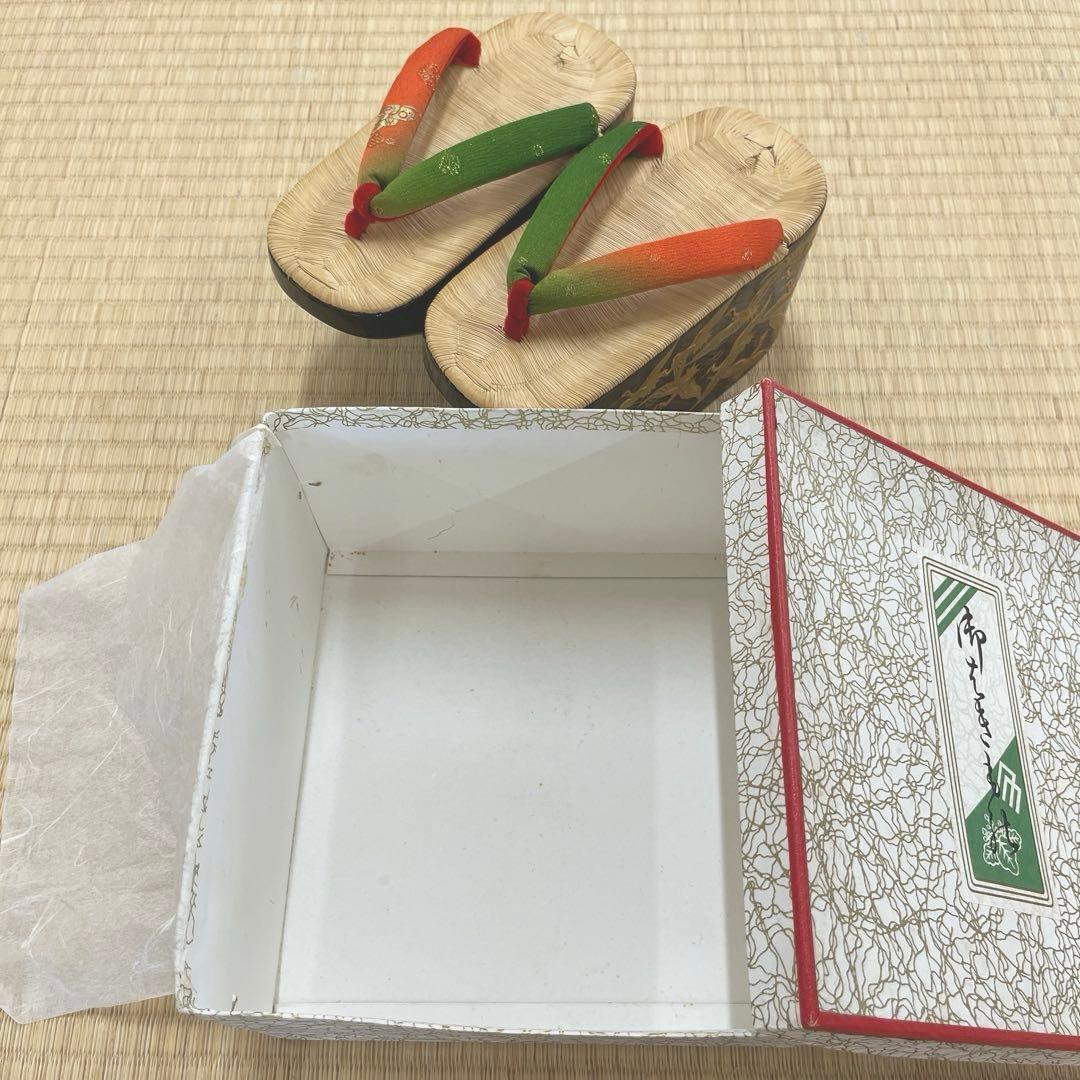 七五三 ぽっくり 七歳 飛鶴 漆金蒔絵 本畳 (未使用品)