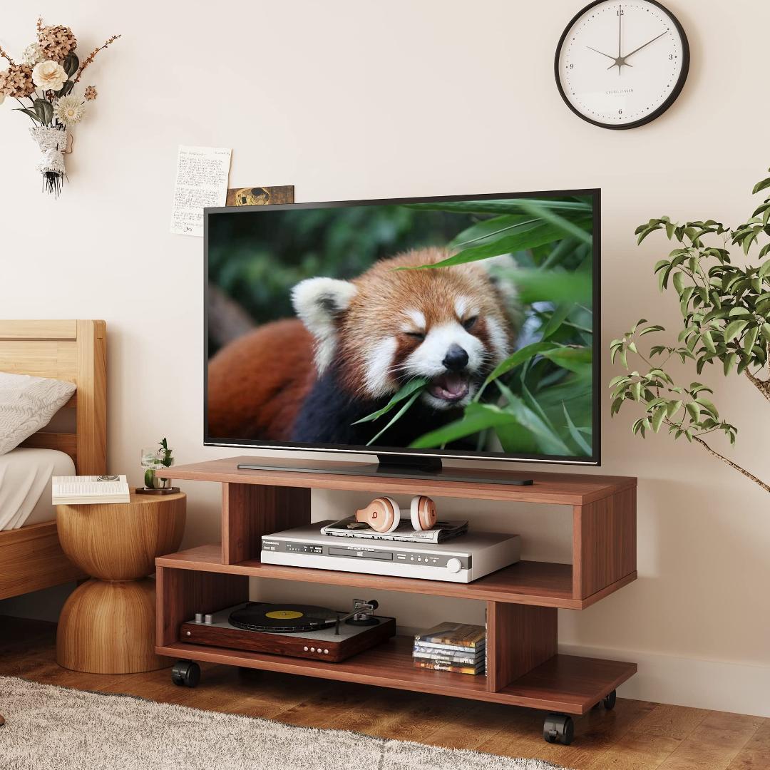 ローボード キャスター付 37V対応 移動楽々おしゃれS型テレビ台